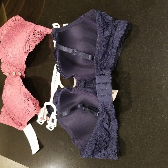 💕LAURA ASHLEY💕 2 Pack Bras ~ Pink & Blue Lace 36C NWT - Picture 6 of 15